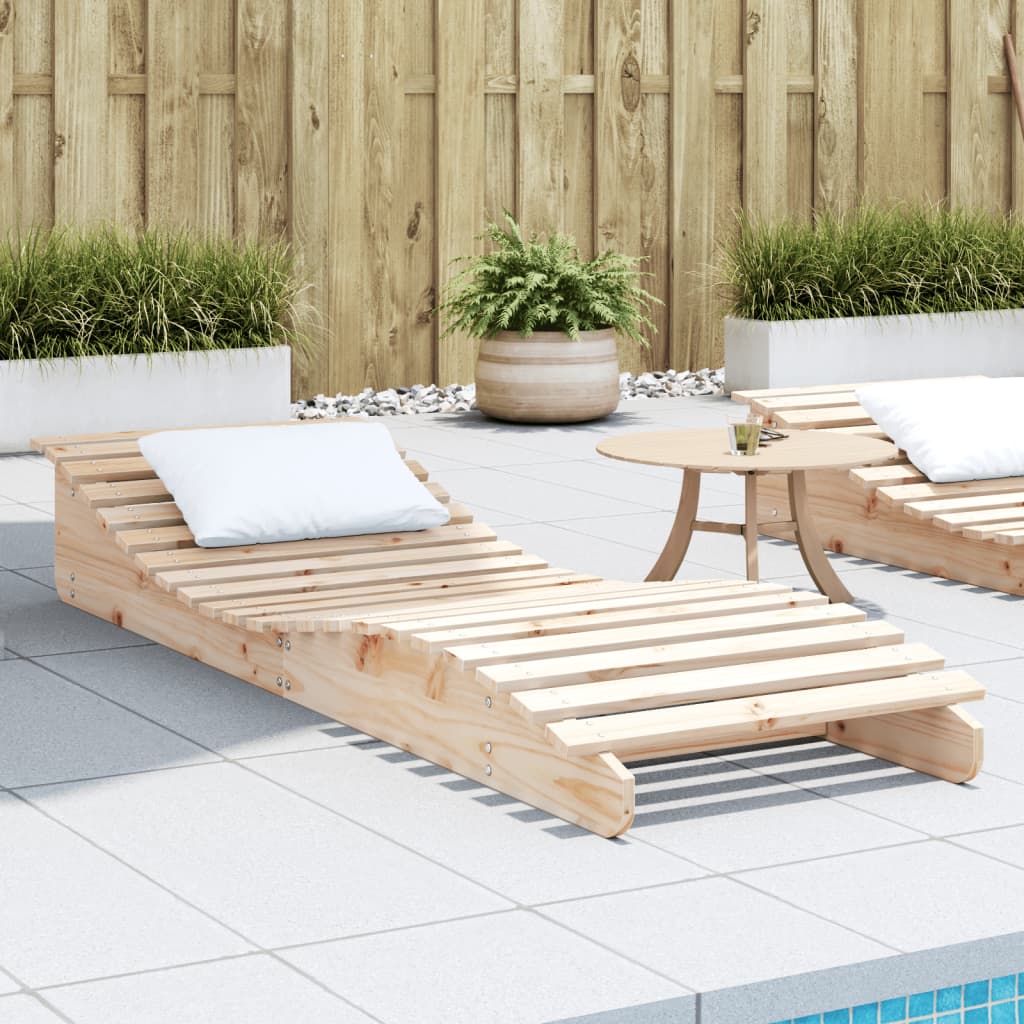 Sun Lounger 205x60x31.5 cm Solid Wood Pine