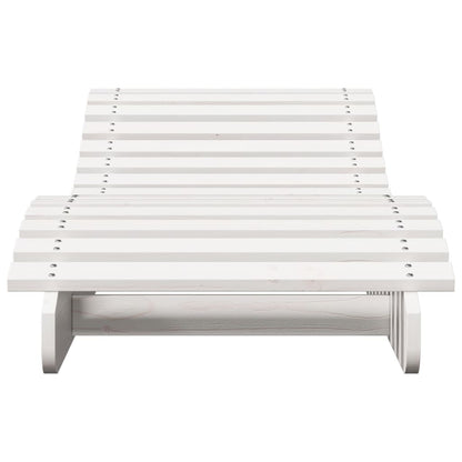 Sun Lounger White 205x60x31.5 cm Solid Wood Pine