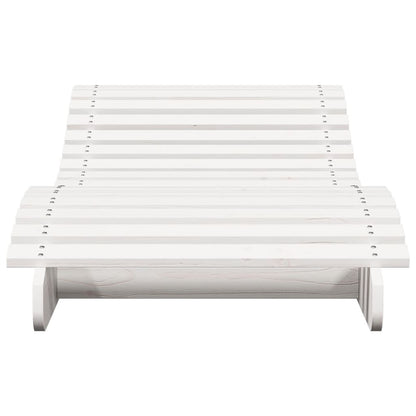 Sun Lounger White 205x70x31.5 cm Solid Wood Pine