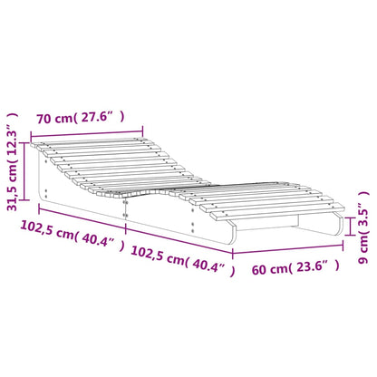 Sun Lounger 205x70x31.5 cm Solid Wood Douglas