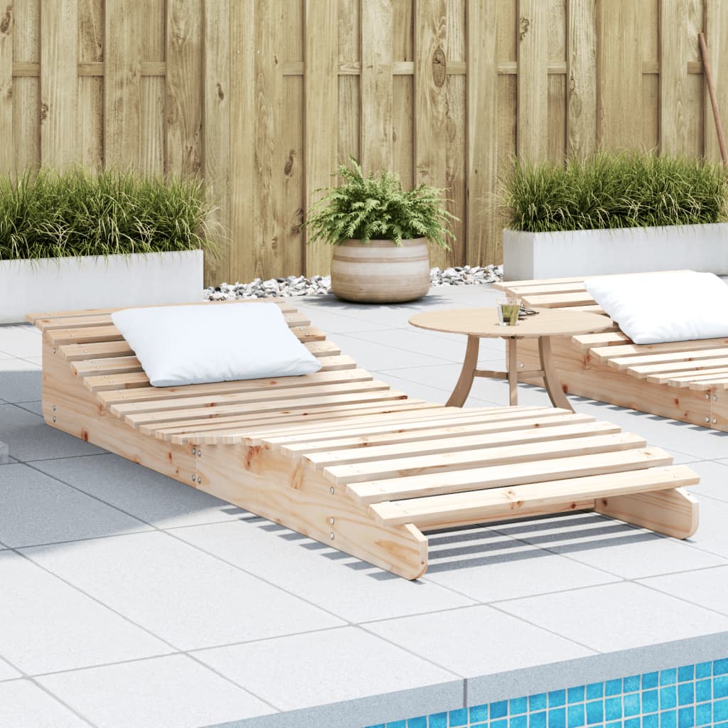 Sun Lounger 205x80x31.5 cm Solid Wood Pine