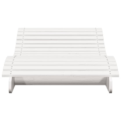 Sun Lounger White 205x80x31.5 cm Solid Wood Pine