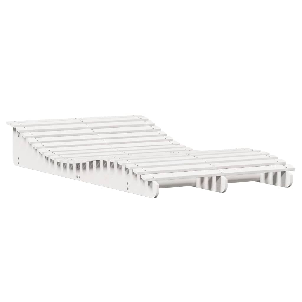 Sun Lounger White 205x110x31.5 cm Solid Wood Pine