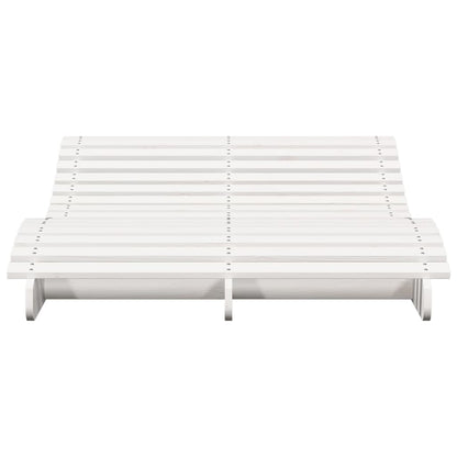 Sun Lounger White 205x110x31.5 cm Solid Wood Pine