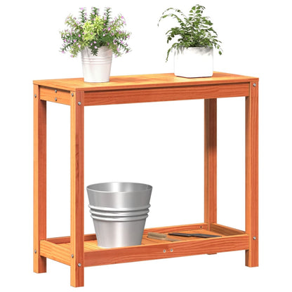 Potting Table with Shelf Wax Brown 82.5x35x75 cm Solid Wood Pine