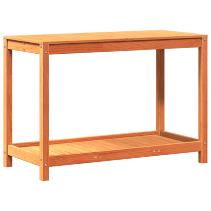 Potting Table with Shelf Wax Brown 108x50x75 cm Solid Wood Pine