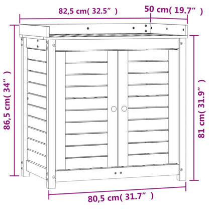 Potting Table with Shelves Brown 82.5x50x86.5 cm Solid Wood Pine