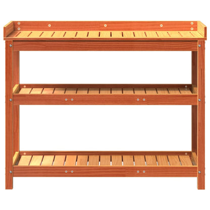 Potting Table with Shelves Brown 108x45x86.5 cm Solid Wood Pine