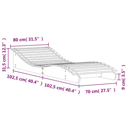 Sun Lounger Wax Brown 205x80x31.5 cm Solid Wood Pine