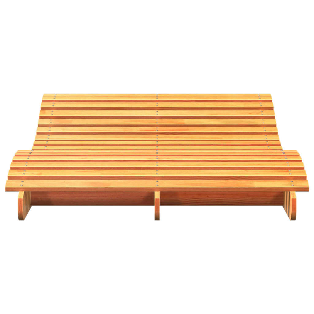 Sun Lounger Wax Brown 205x110x31.5 cm Solid Wood Pine