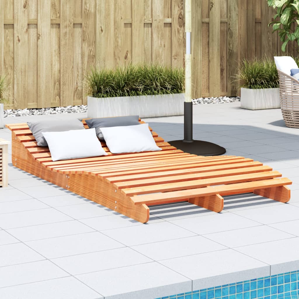 Sun Lounger Wax Brown 205x110x31.5 cm Solid Wood Pine