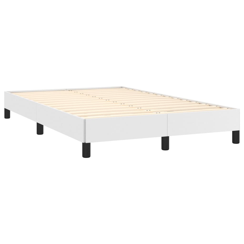 Bed Frame White 120x190 cm Small Double Faux Leather