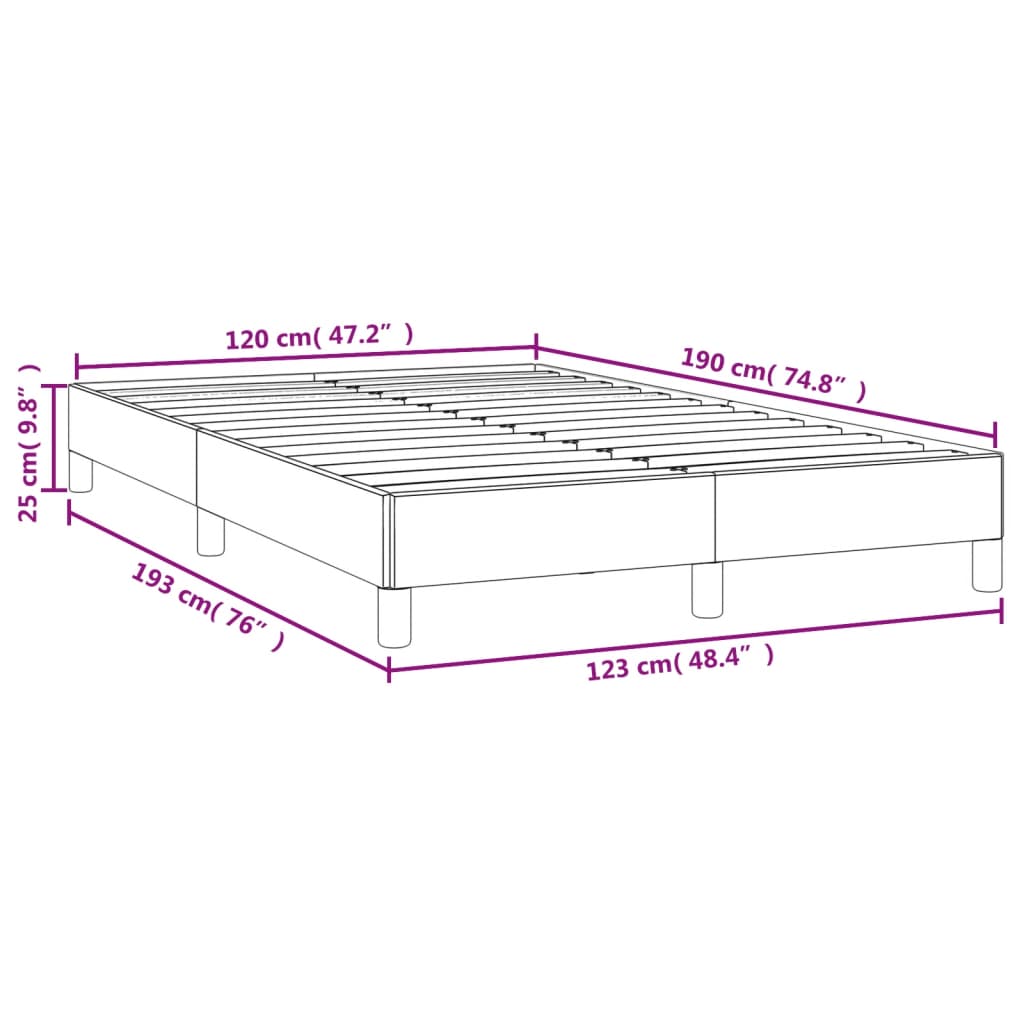 Bed Frame White 120x190 cm Small Double Faux Leather