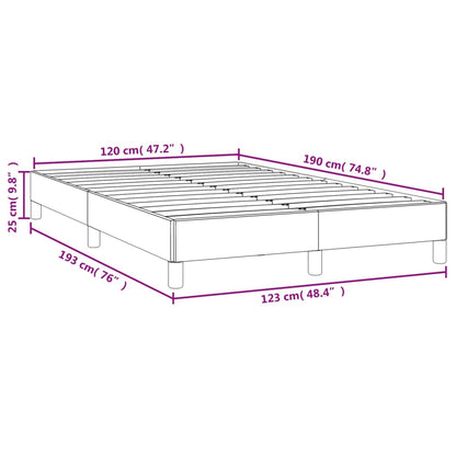 Bed Frame Grey 120x190 cm Small Double Faux Leather