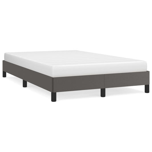 Bed Frame Grey 120x190 cm Small Double Faux Leather