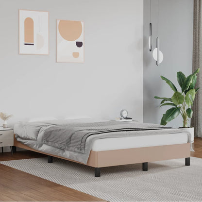 Bed Frame Cappuccino 120x190 cm Small Double Faux Leather