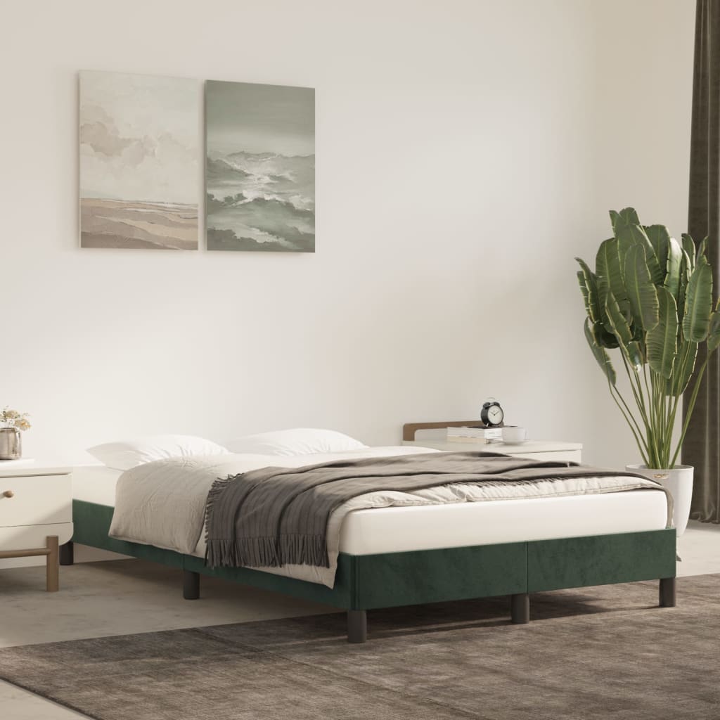 Bed Frame Dark Green 120x190 cm Small Double Velvet