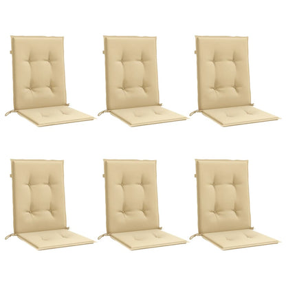 Lowback Chair Cushions 6 pcs Melange Beige 100x50x4 cm Fabric