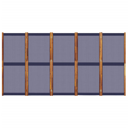 5-Panel Room Divider Dark Blue 350x180 cm