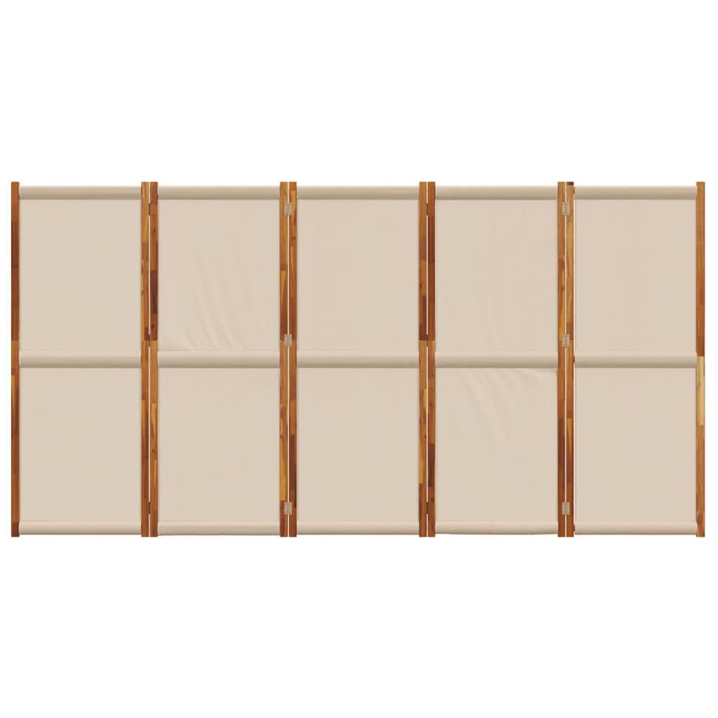 5-Panel Room Divider Taupe 350x180 cm