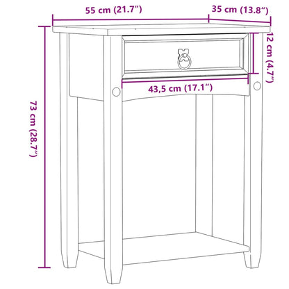 Console Table Corona 55x35x73 cm Solid Wood Pine