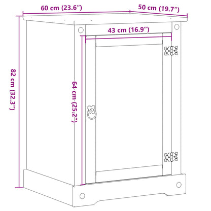 HiFi Cabinet Corona 60x50x82 cm Solid Wood Pine