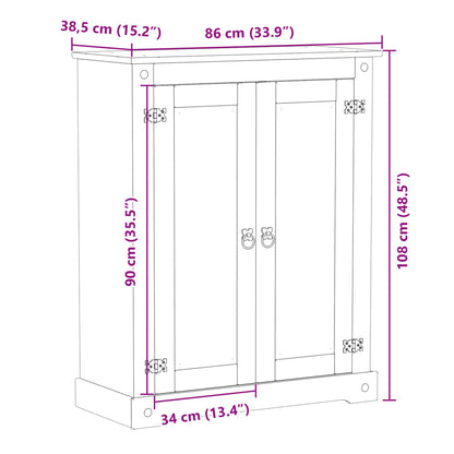 Shoe Cabinet Corona 86x38.5x108 cm Solid Wood Pine