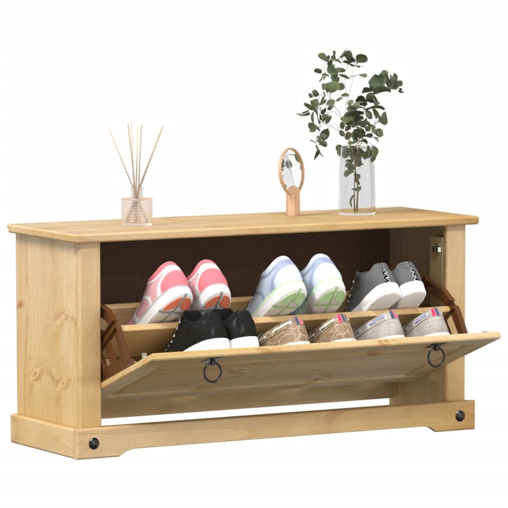 Shoe Cabinet Corona 99x32x47 cm Solid Wood Pine