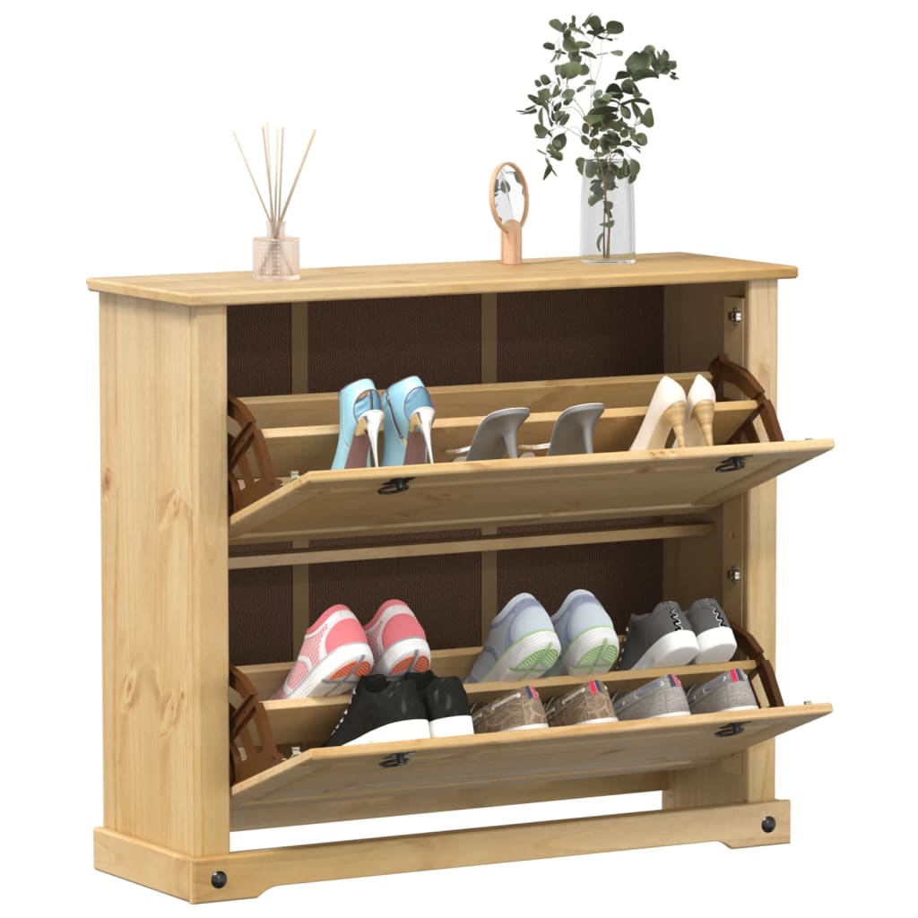 Shoe Cabinet Corona 99x32x85 cm Solid Wood Pine