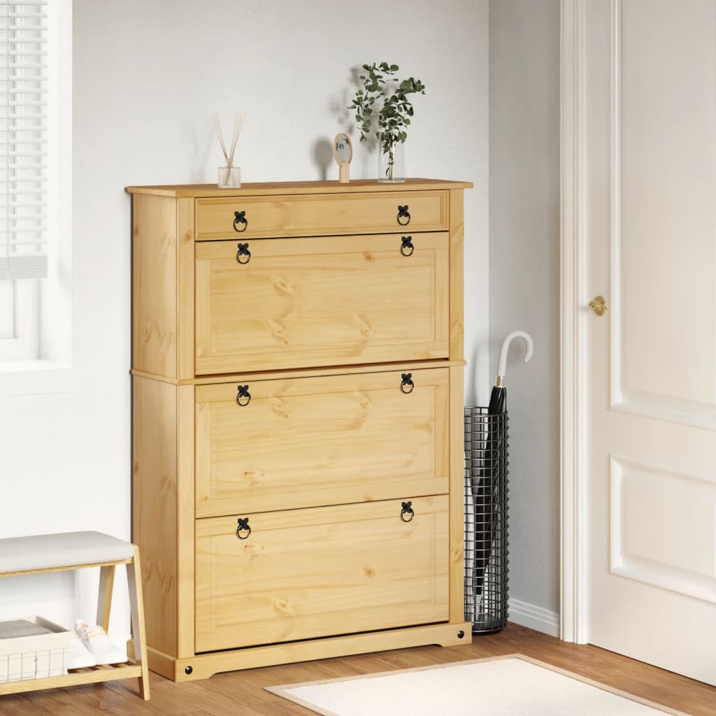 Shoe Cabinet Corona 99x32x138 cm Solid Wood Pine