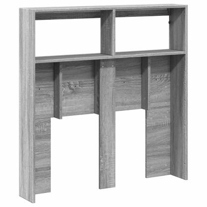 Headboard Cabinet with LED Grey Sonoma 100x17x102 cm