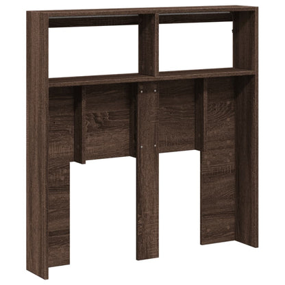 Headboard Cabinet with LED Brown Oak 100x17x102 cm