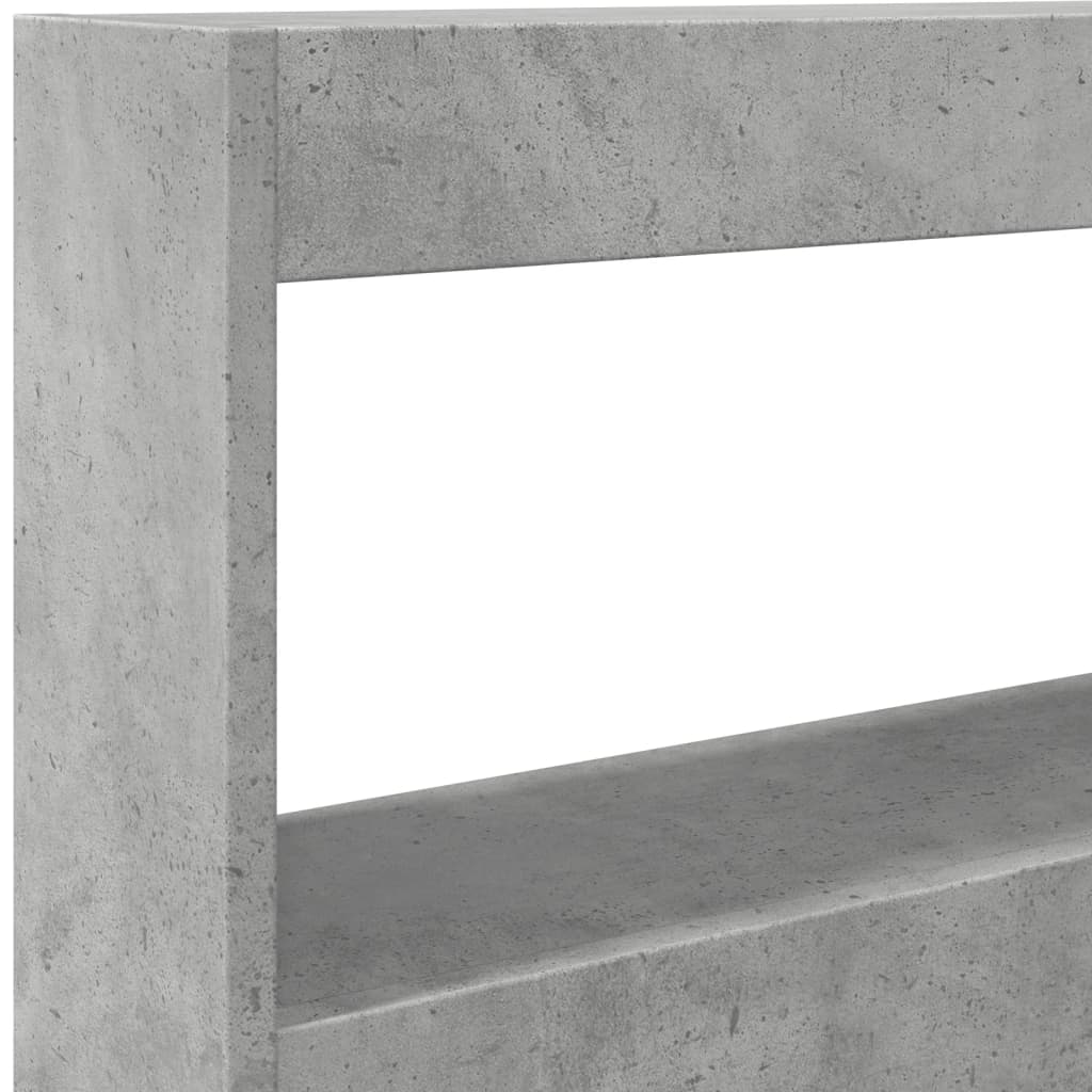 Headboard Cabinet with LED Concrete Grey 120x17x102 cm