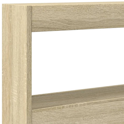 Headboard Cabinet with LED Sonoma Oak 160x17x102 cm