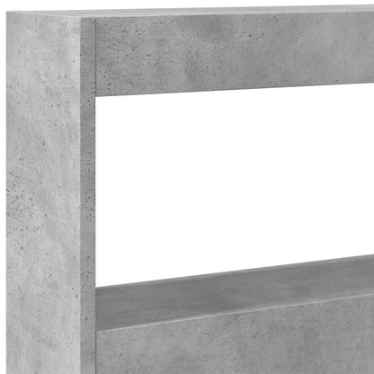 Headboard Cabinet with LED Concrete Grey 180x17x102 cm