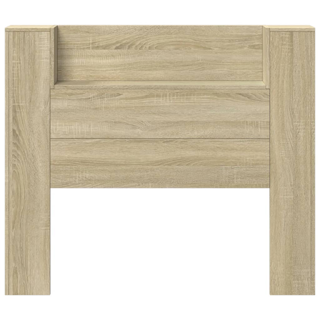 Headboard Cabinet with LED Sonoma Oak 120x16.5x103.5 cm