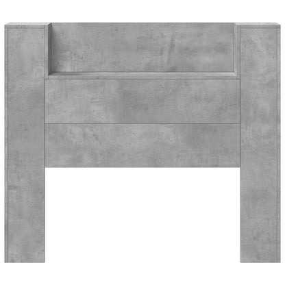 Headboard Cabinet with LED Concrete Grey 120x16.5x103.5 cm