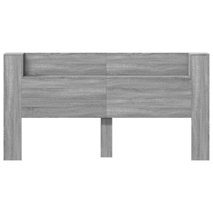 Headboard Cabinet with LED Grey Sonoma 200x16.5x103.5 cm