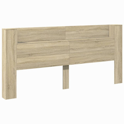 Headboard Cabinet with LED Sonoma Oak 220x16.5x103.5 cm