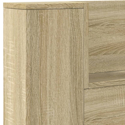 Headboard Cabinet with LED Sonoma Oak 220x16.5x103.5 cm