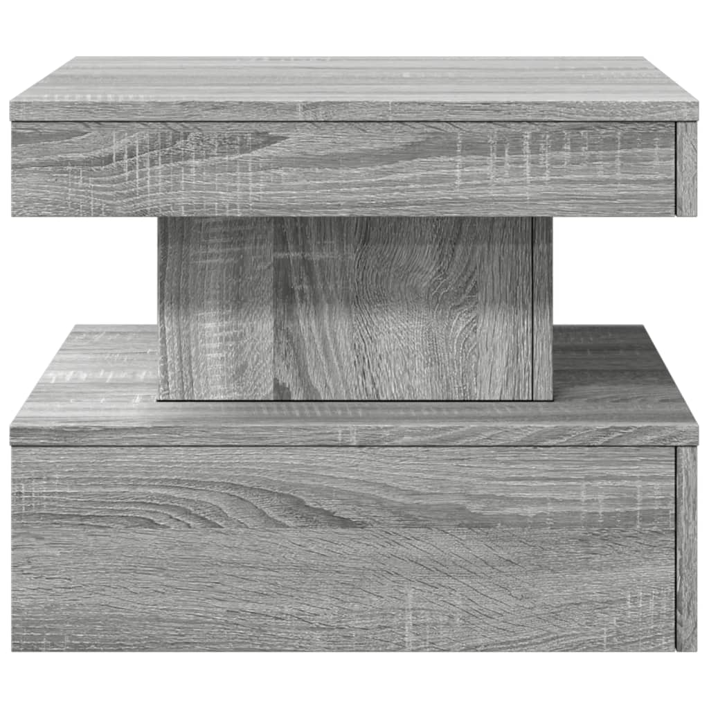 Coffee Table with LED Lights Grey Sonoma 50x50x40 cm