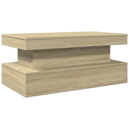 Coffee Table with LED Lights Sonoma Oak 90x50x40 cm