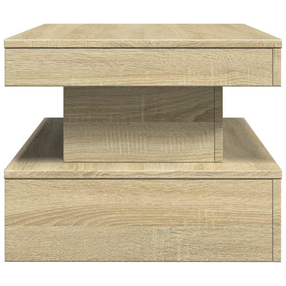 Coffee Table with LED Lights Sonoma Oak 90x50x40 cm