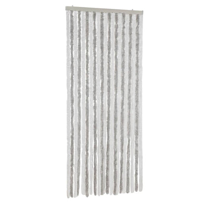 Fly Curtain Light Grey and White 90x200 cm Chenille