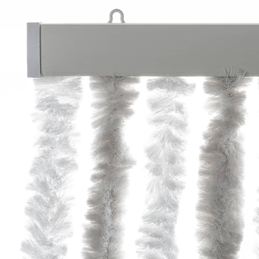 Fly Curtain Light Grey and White 90x200 cm Chenille