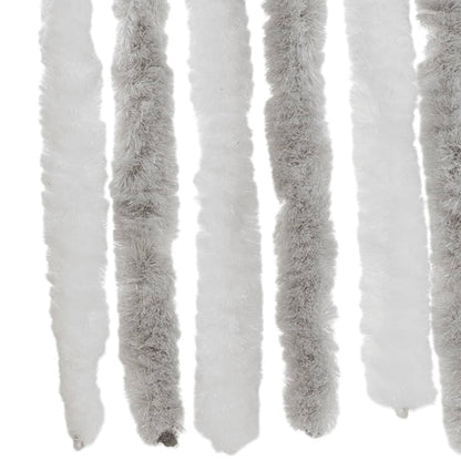 Fly Curtain Light Grey and White 90x200 cm Chenille