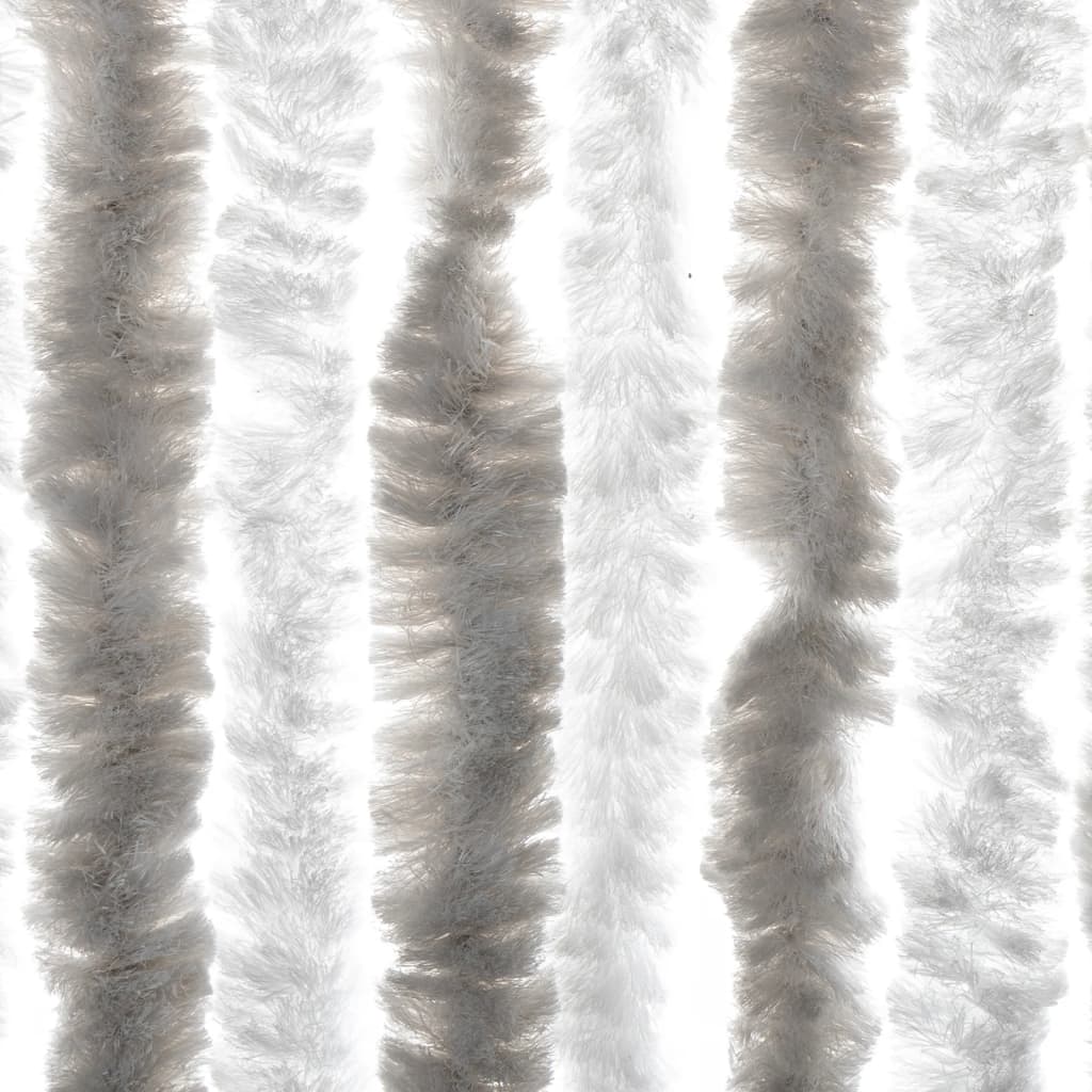 Fly Curtain Light Grey and White 90x200 cm Chenille