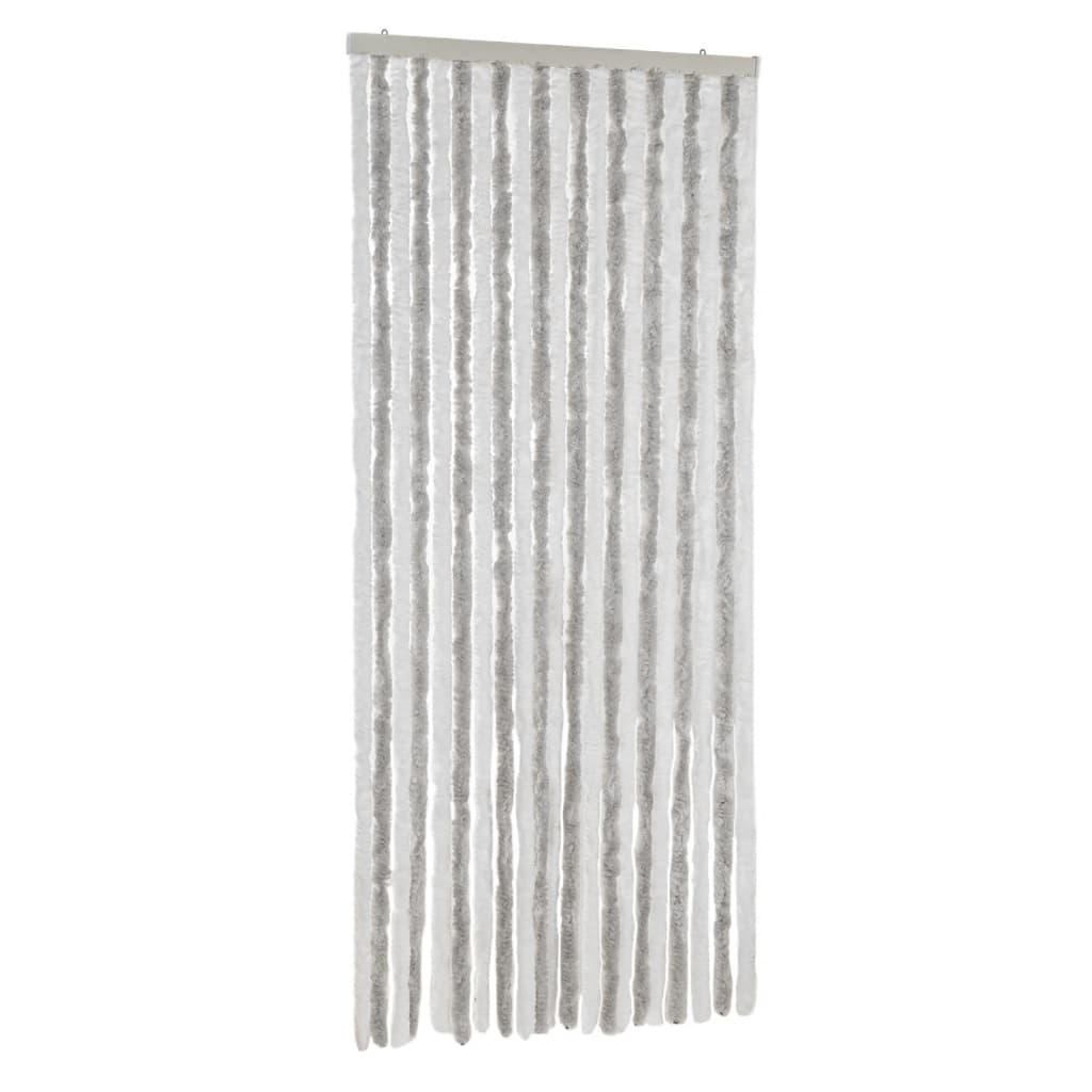 Fly Curtain Light Grey and White 90x220 cm Chenille