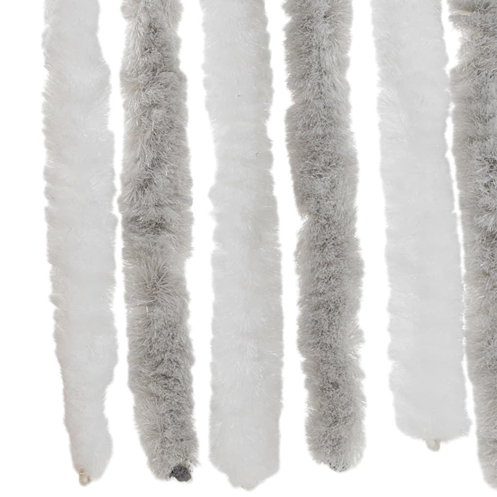 Fly Curtain Light Grey and White 90x220 cm Chenille