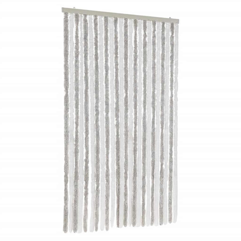 Fly Curtain Light Grey and White 100x200 cm Chenille